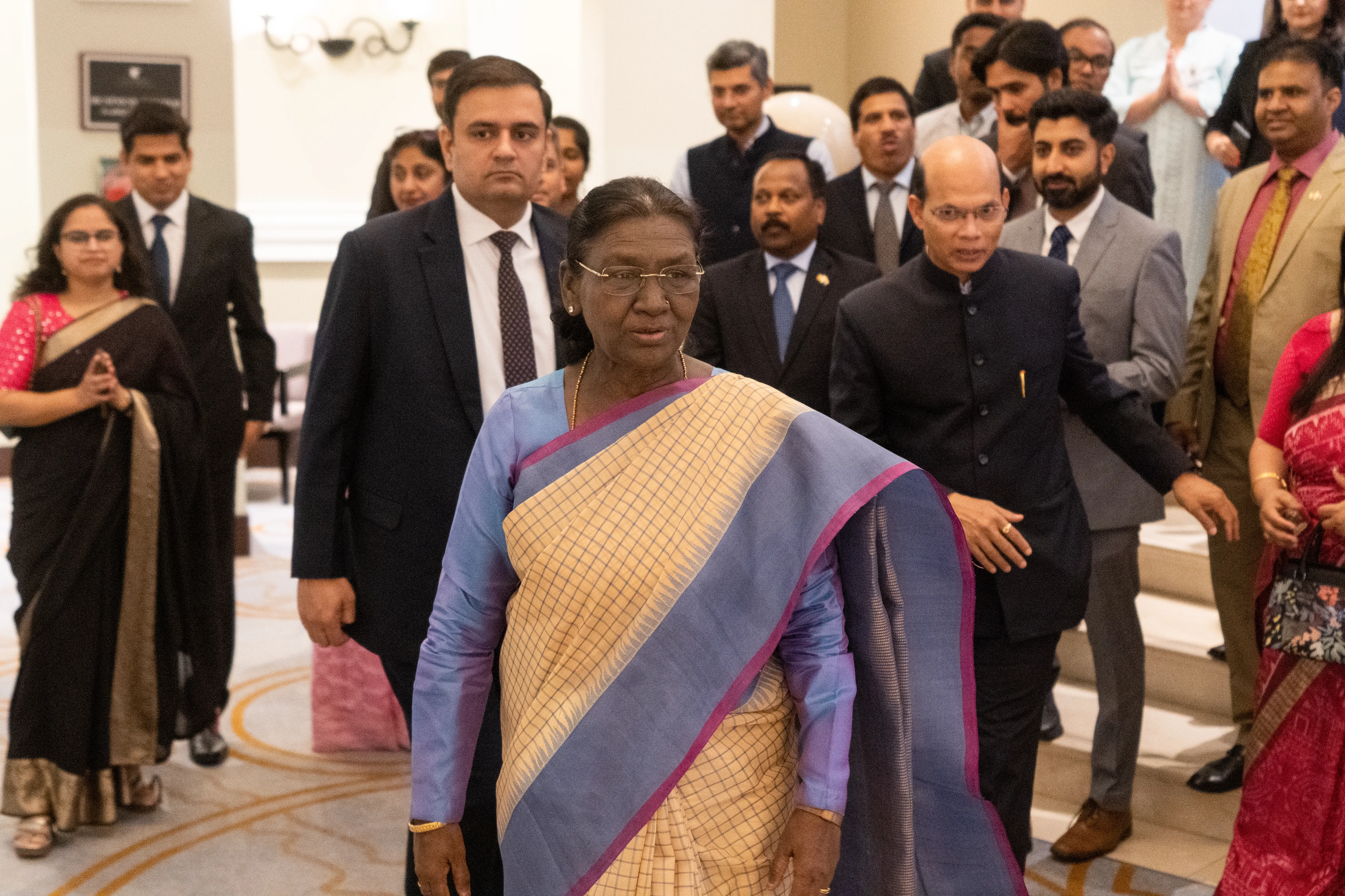 President Droupadi Murmu's arrival procession at the forum
