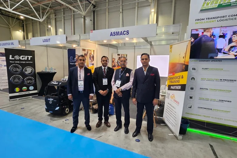 ASMACS Romania management team at the TransLogistica Romania 2026 booth